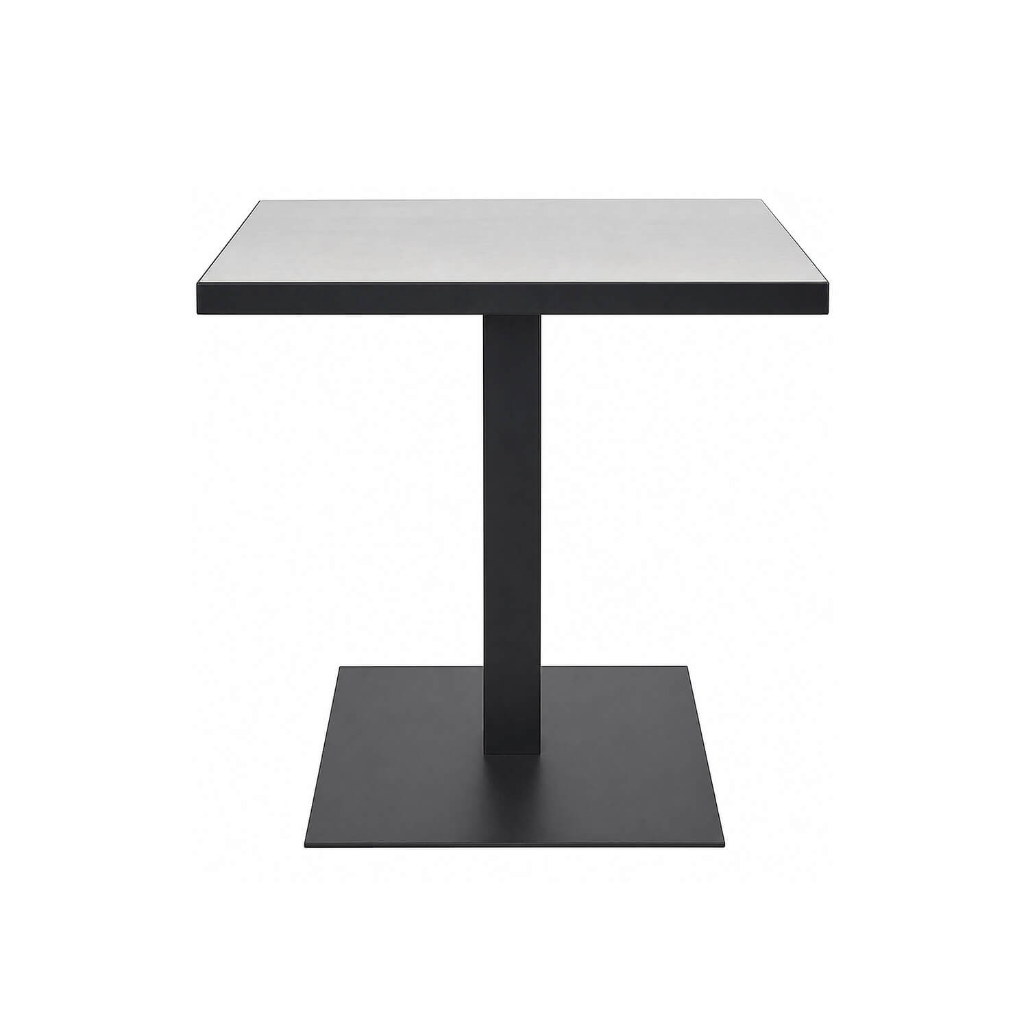 quare Outdoor Dining Table with Black Pedestal Base