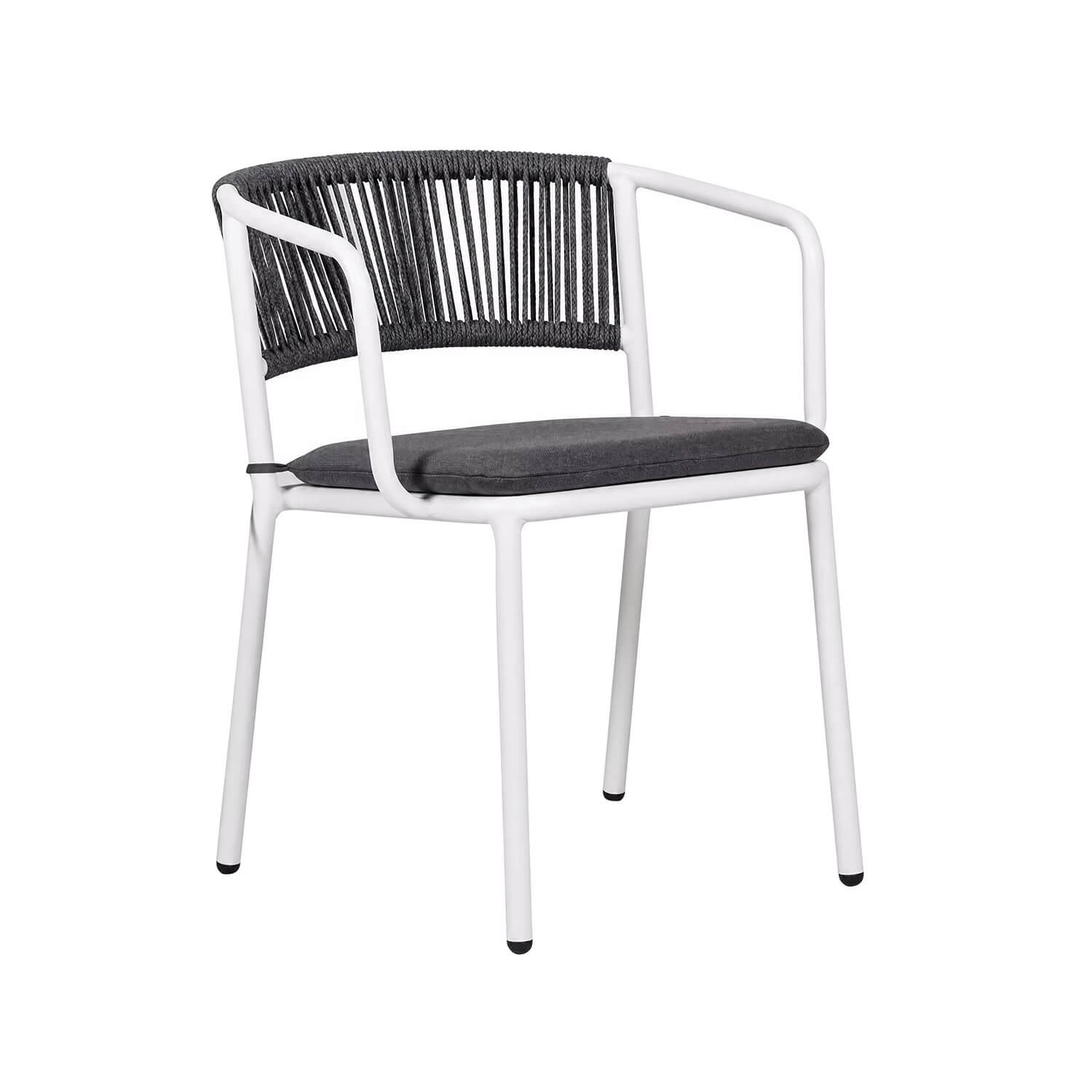 Rope Weave Outdoor Chair with Aluminum Frame and Cushion