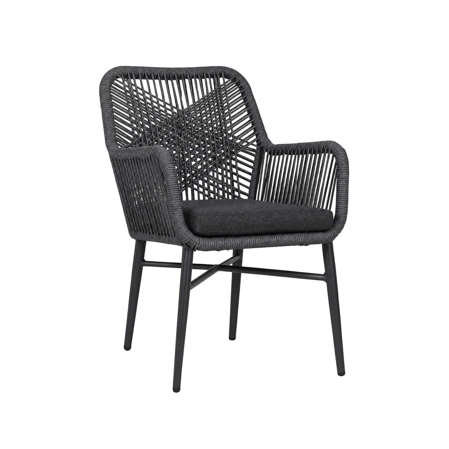 Rope Woven Outdoor Club Chair with Cushion