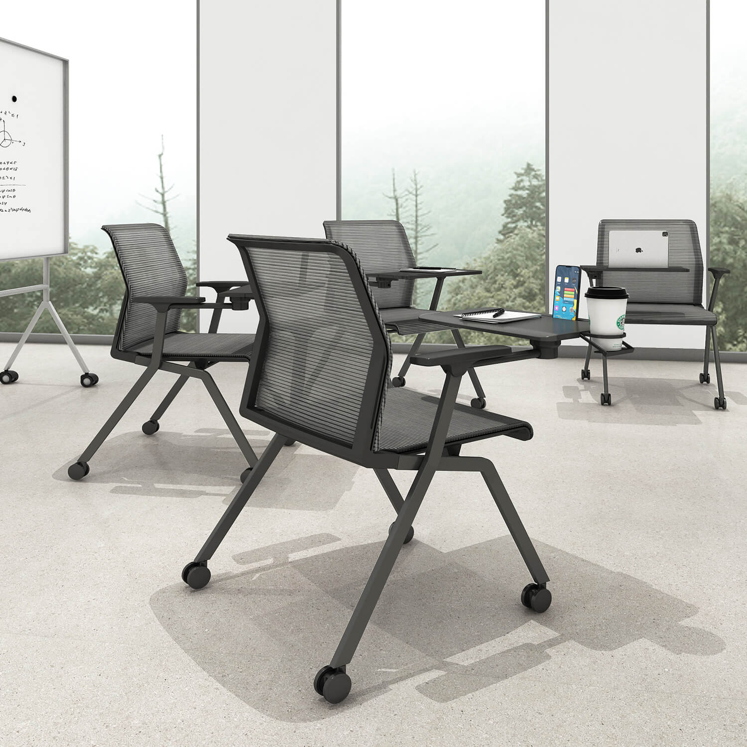 Mesh Rolling Training Chair With Casters