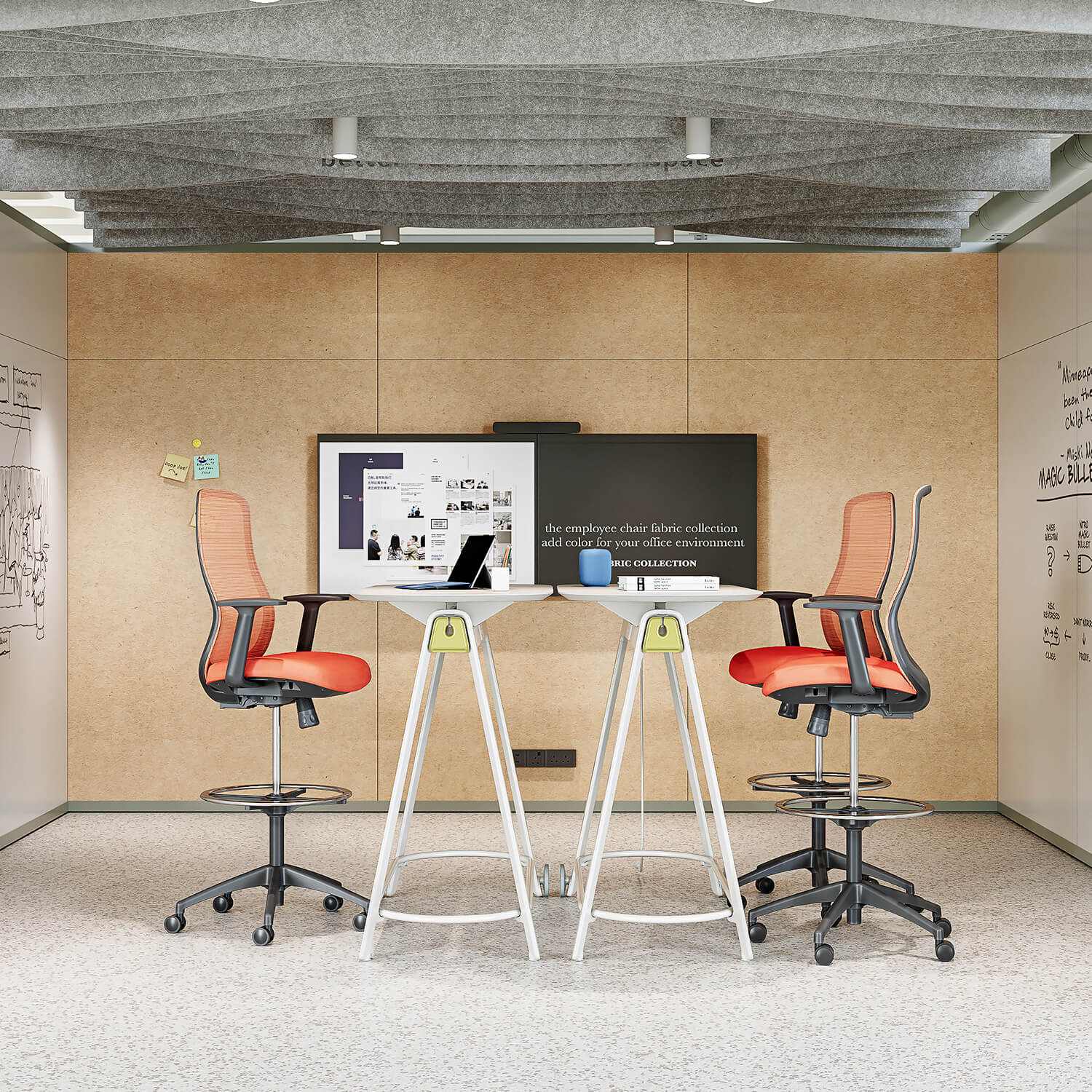 Mobile Agile MDF Powder Coated Executive Bar Table