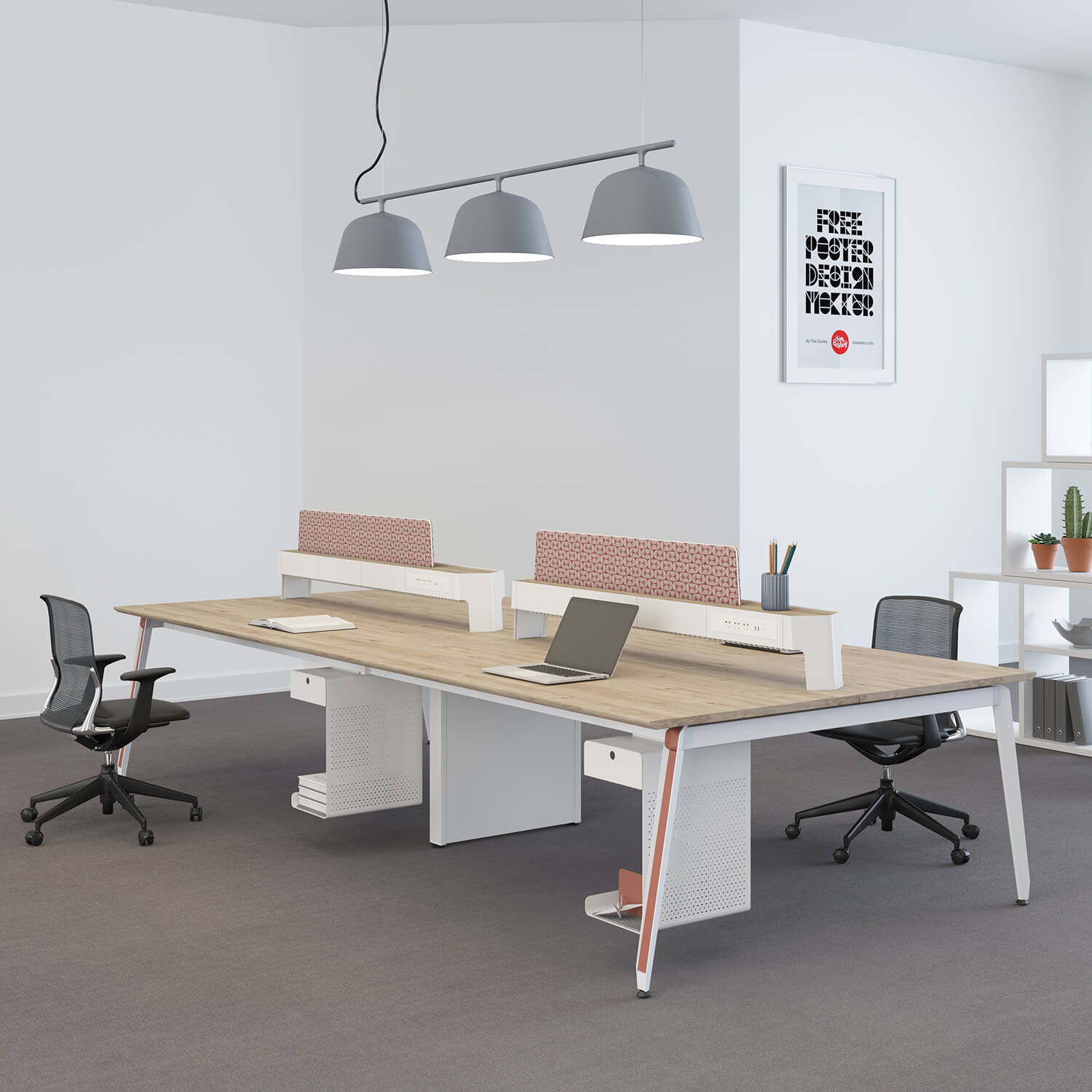 Linear 4/6 Seater Staff Workstation Desk