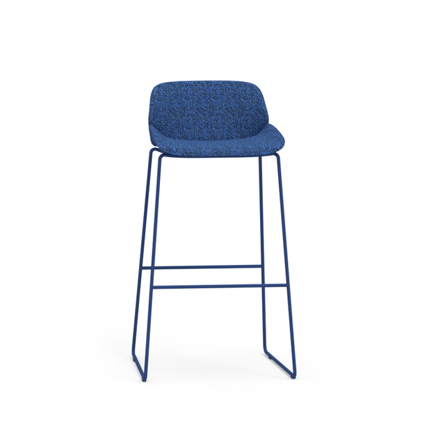 Multi Color Upholstered High Bar Stool Ergonomic Curved Back Counter Chair for Office Pantry Cafe Negotiation Loung