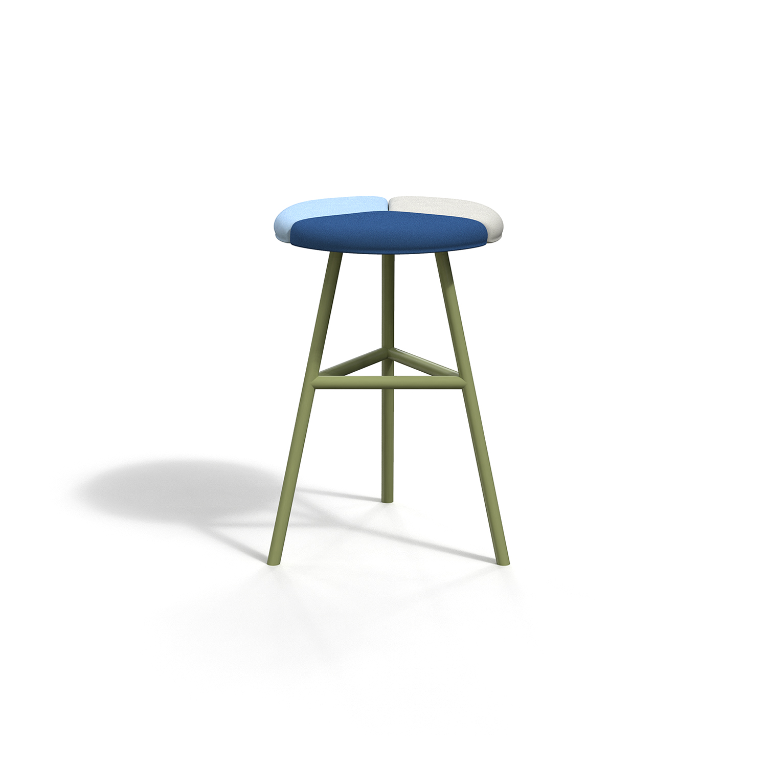 Fabric Cushion Metal Frame Bar Stool for Lounge Area