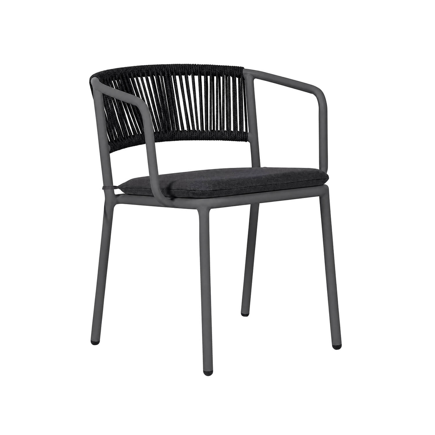Rope Weave Outdoor Chair with Aluminum Frame and Cushion