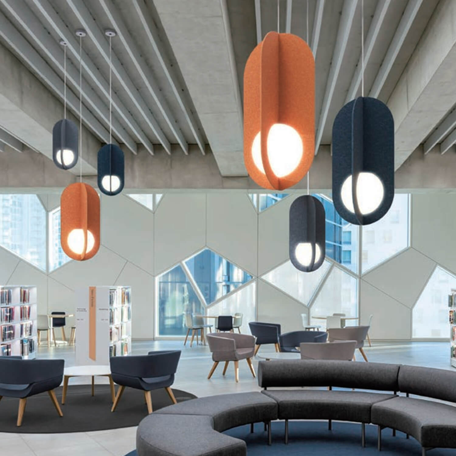 Custom Acoustic PET Felt Pendant Light for Office