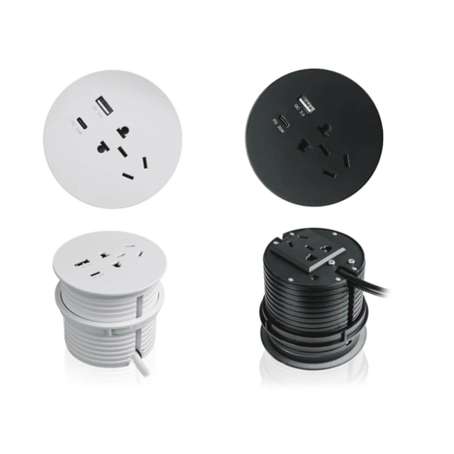Round Recessed Power Socket for Sofa & Desk