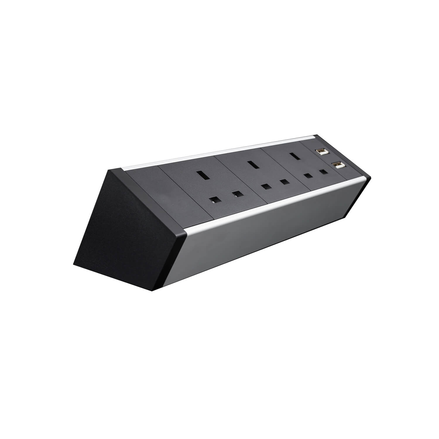 Clamp-On Square Power Socket for Desk Edge