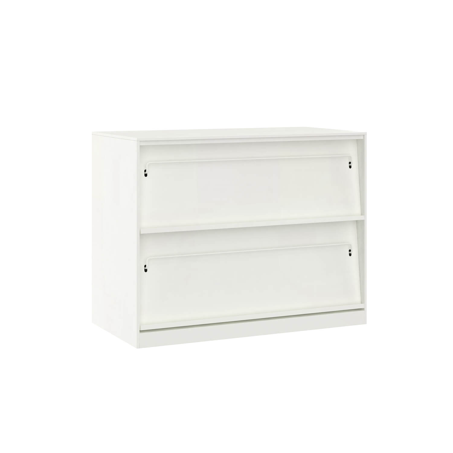 Versatile Steel Bookcase and Slanted Magazine Display Cabinet