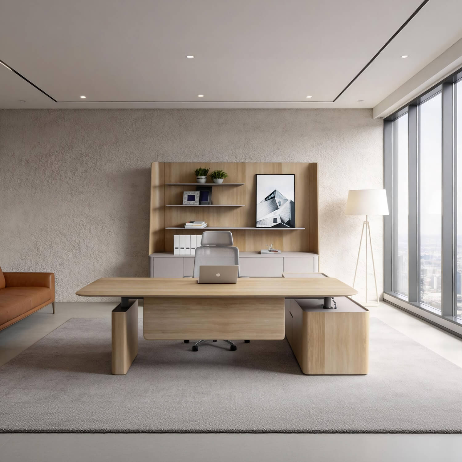 Minimalist Private Studio MFC Cabinet With Drawer System