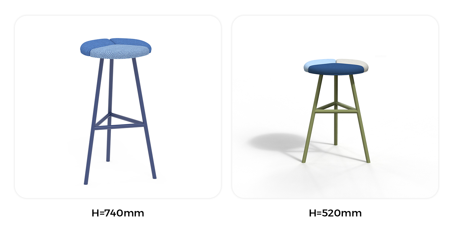 Two Heights of Bar Stools Available