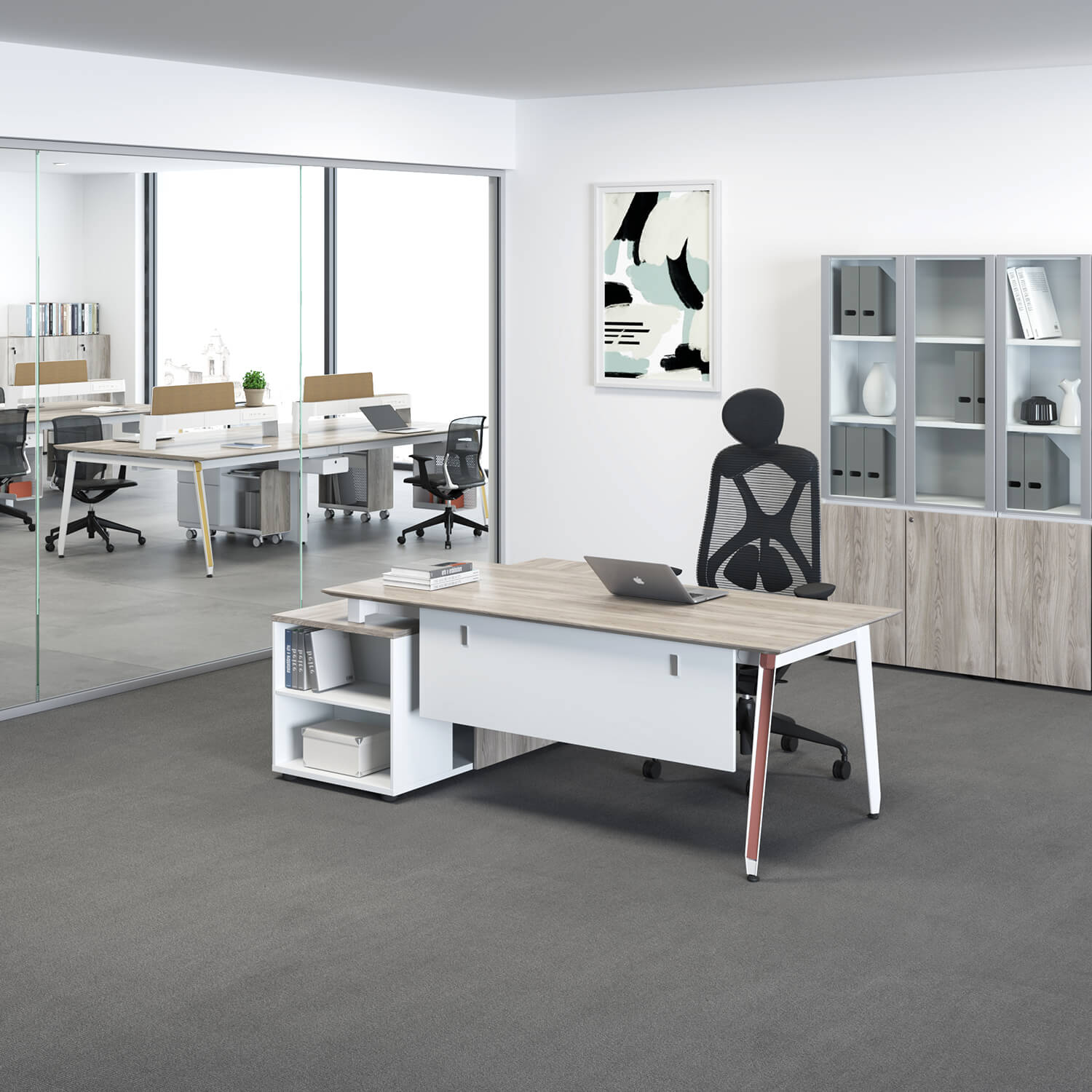 SpaceUnited Modern High End Office Furniture Workspace Steel Frame Executive Desk