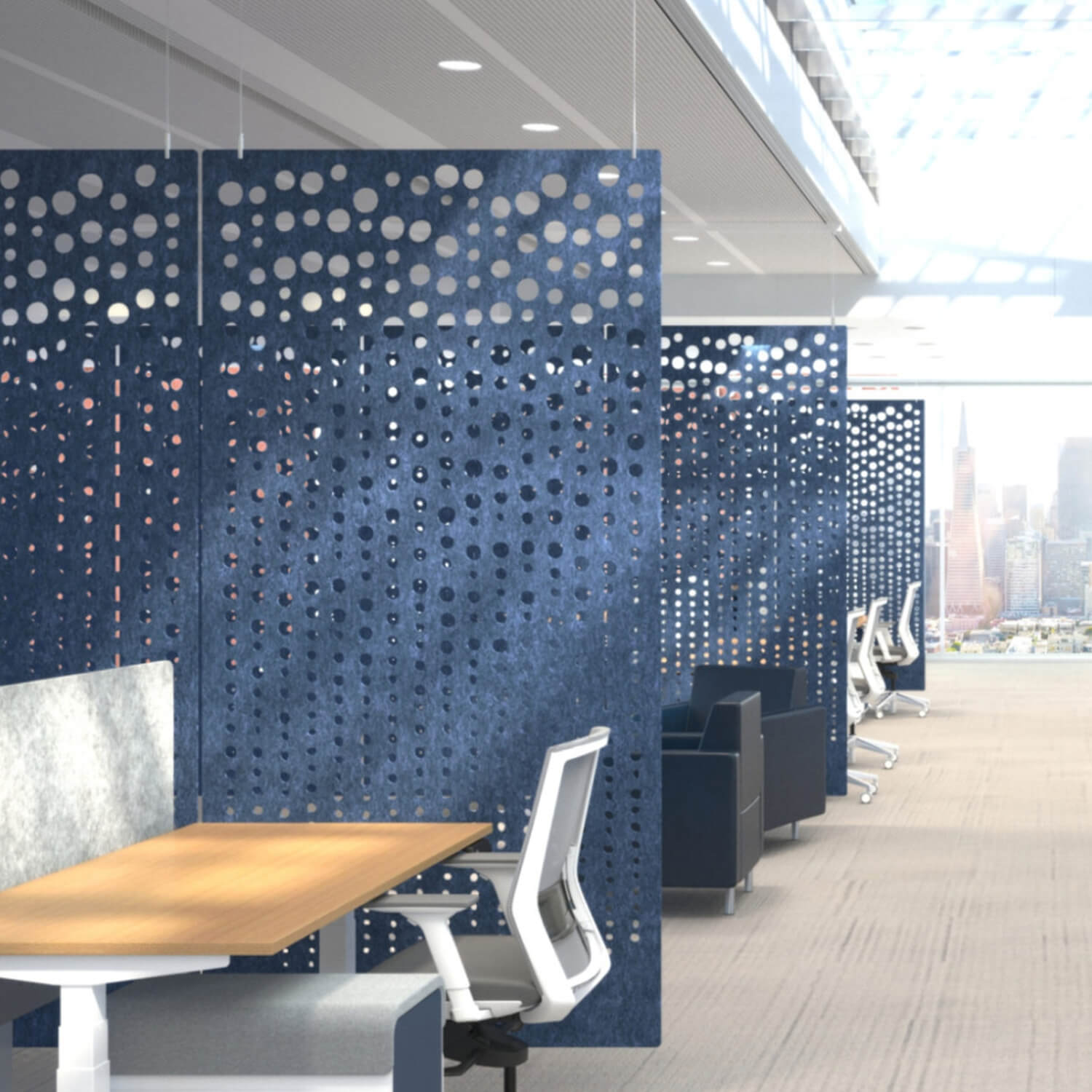 Custom Freestanding PET Acoustic Screen for Office Use