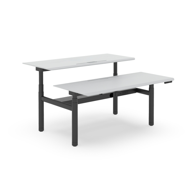 Multi-Functional Height Adjustable Staff Desk with Adjustable Steel Frame for Commercial Office Spaces