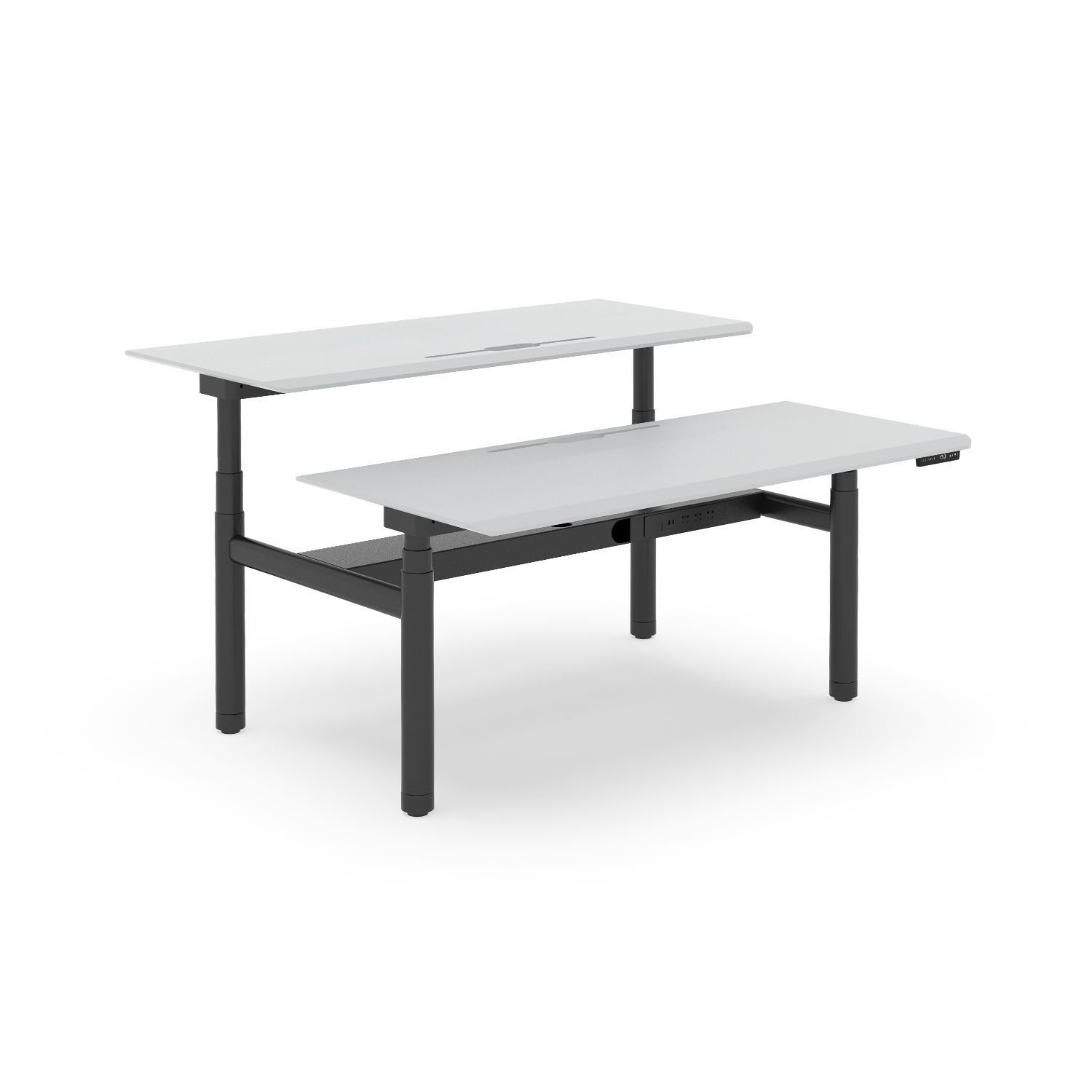 Multi-Functional Height Adjustable Staff Desk with Adjustable Steel Frame for Commercial Office Spaces