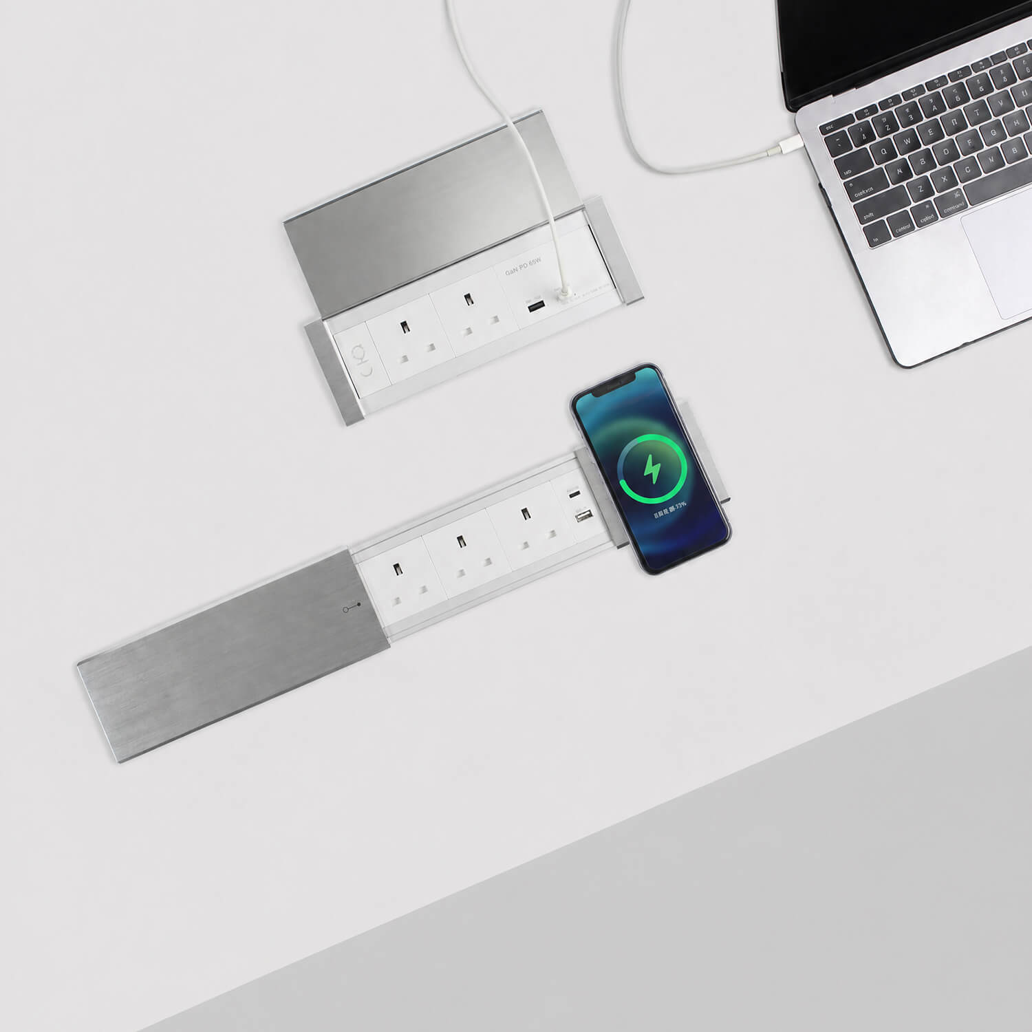 Square Slide Cover Desk Power Socket