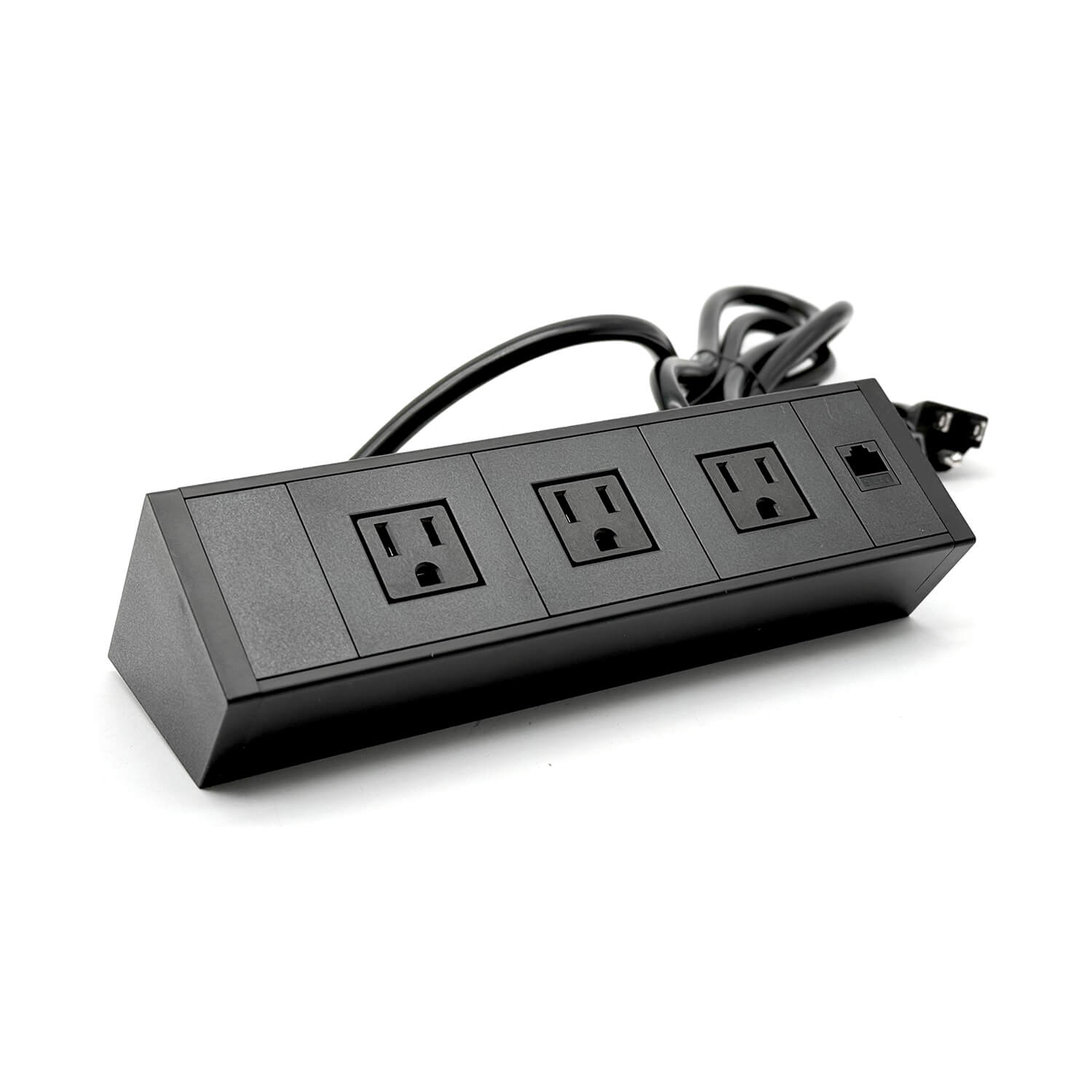 Clamp-On Square Power Socket for Desk Edge
