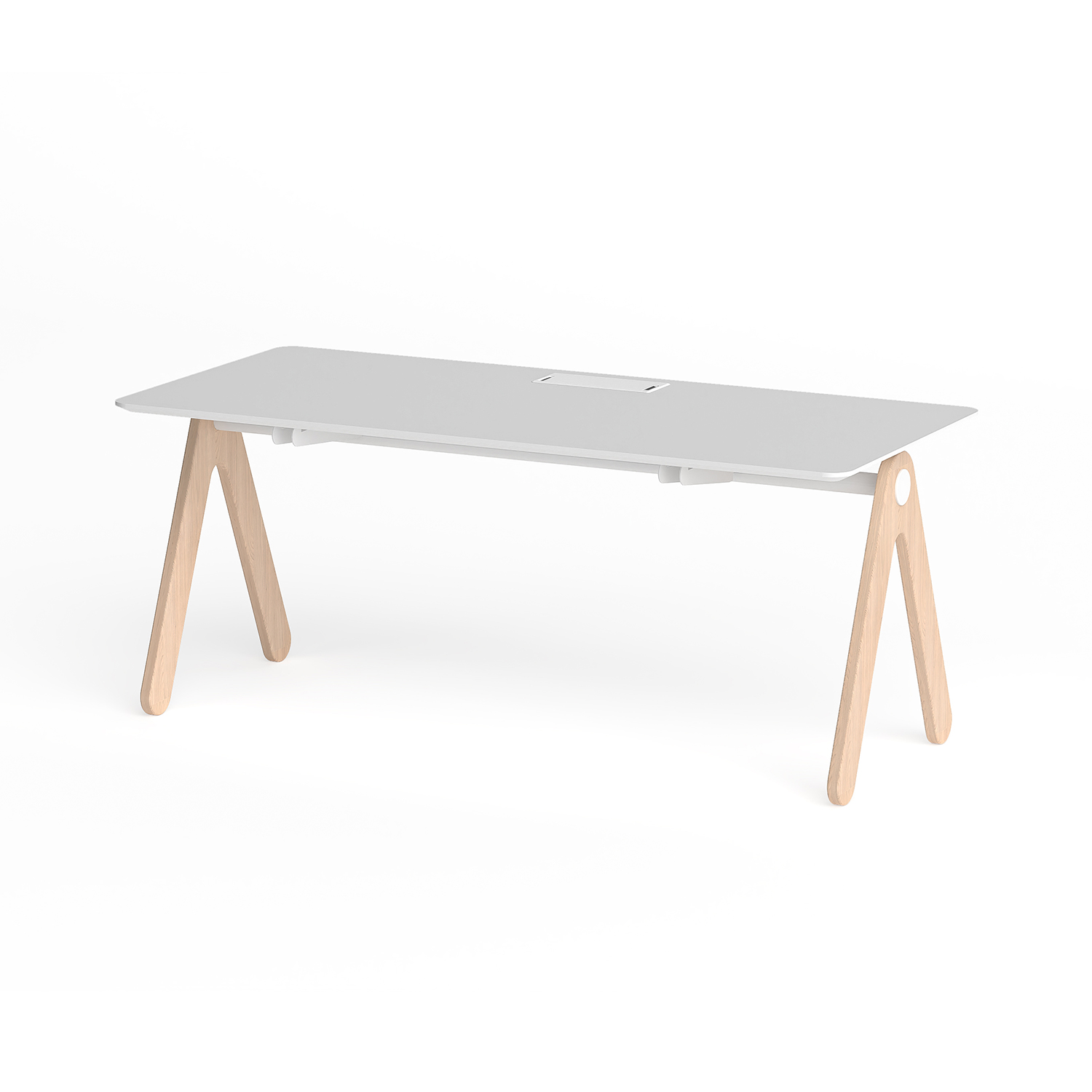 Ergonomic Height Adjustable Staff Workstation, Electric Sit Stand Employee Office Desk with Cable Management