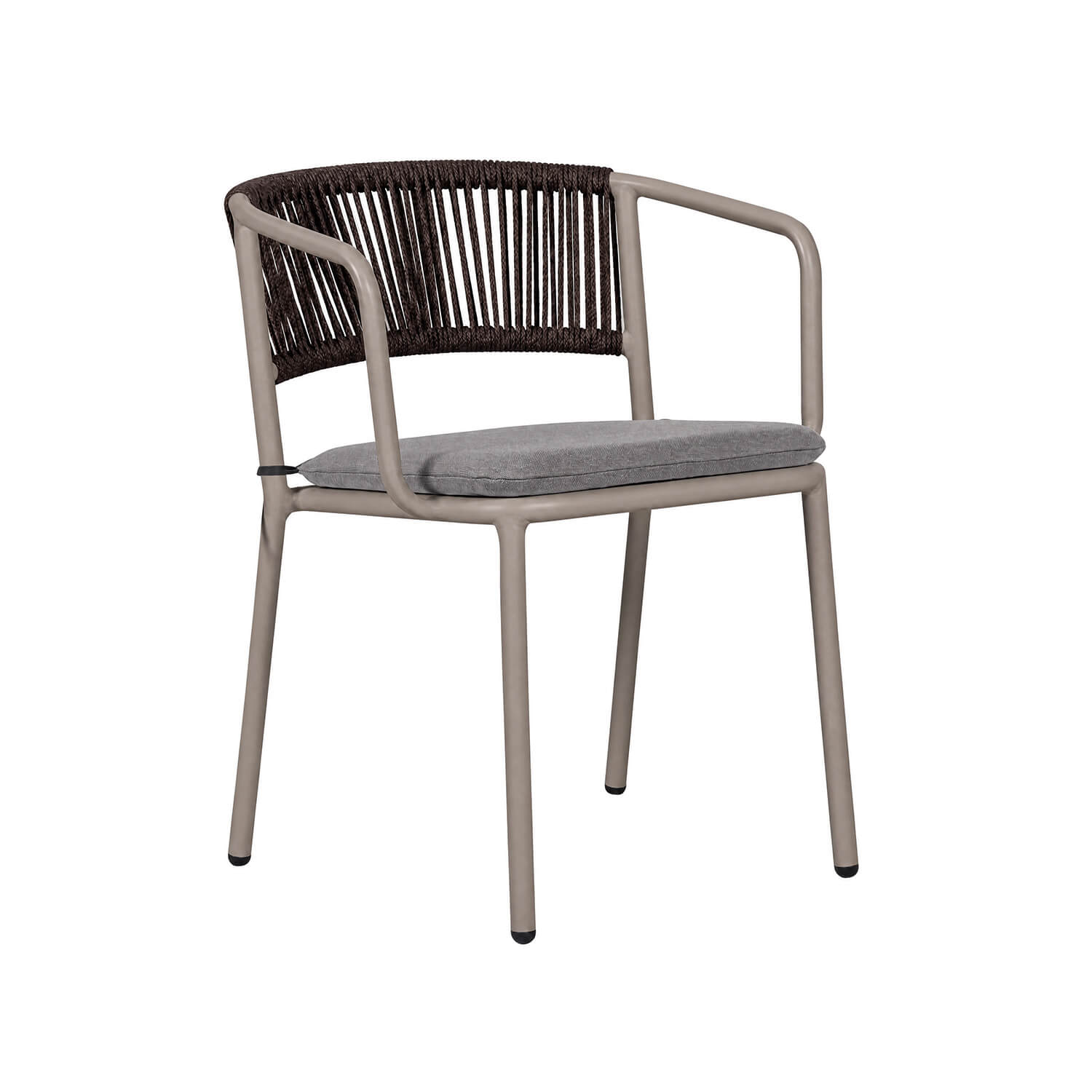 Rope Weave Outdoor Chair with Aluminum Frame and Cushion