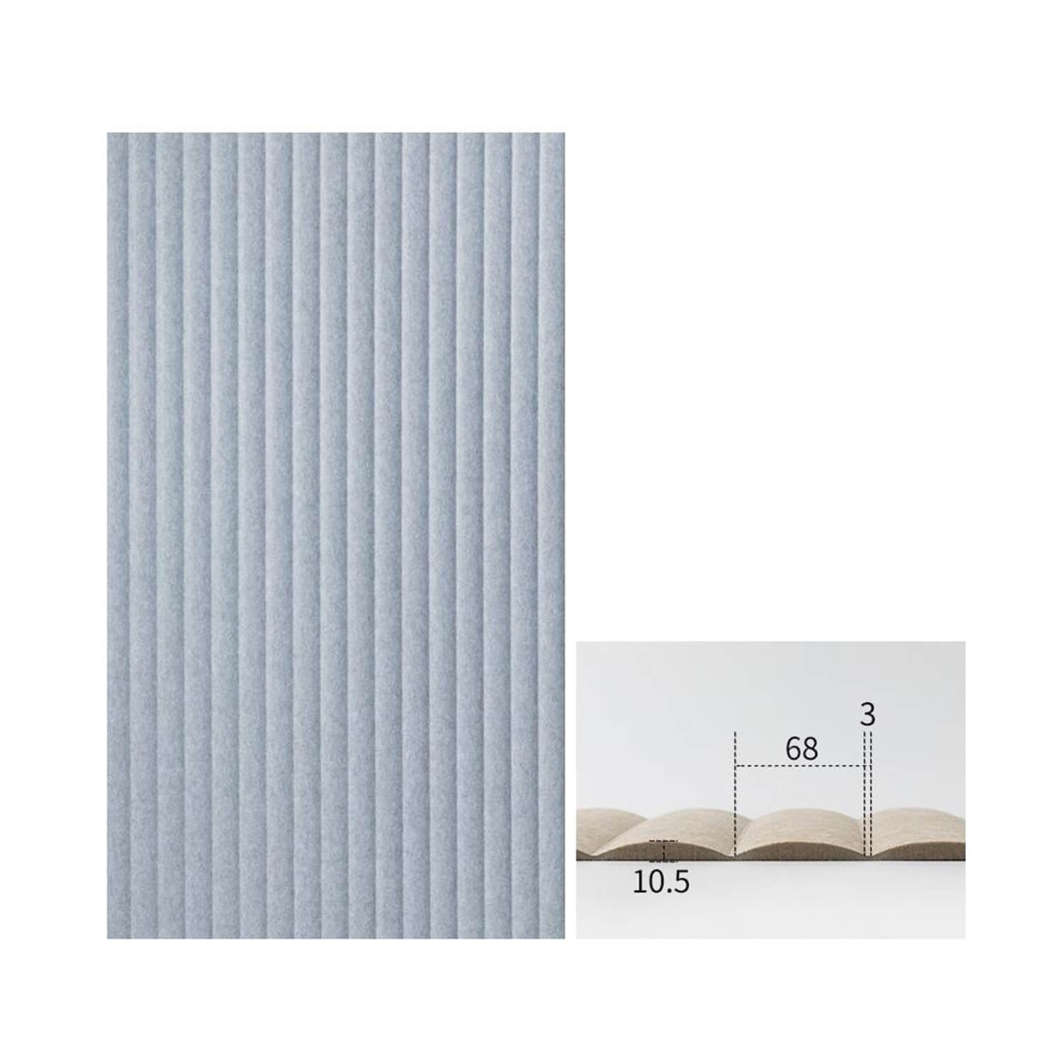 Ribbed PET Acoustic Wall Panels for Office Decor