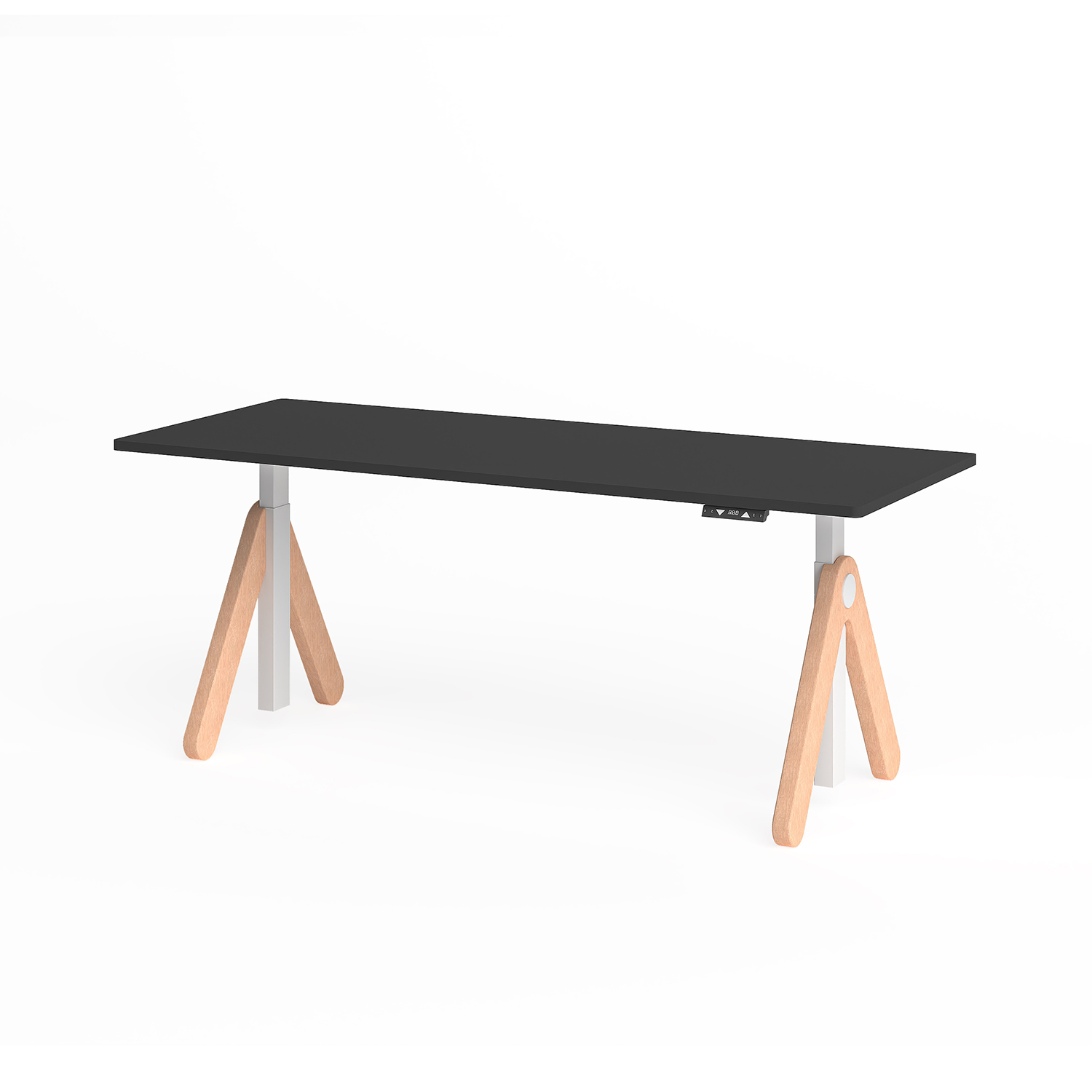 Ergonomic Height Adjustable Staff Workstation, Electric Sit Stand Employee Office Desk with Cable Management