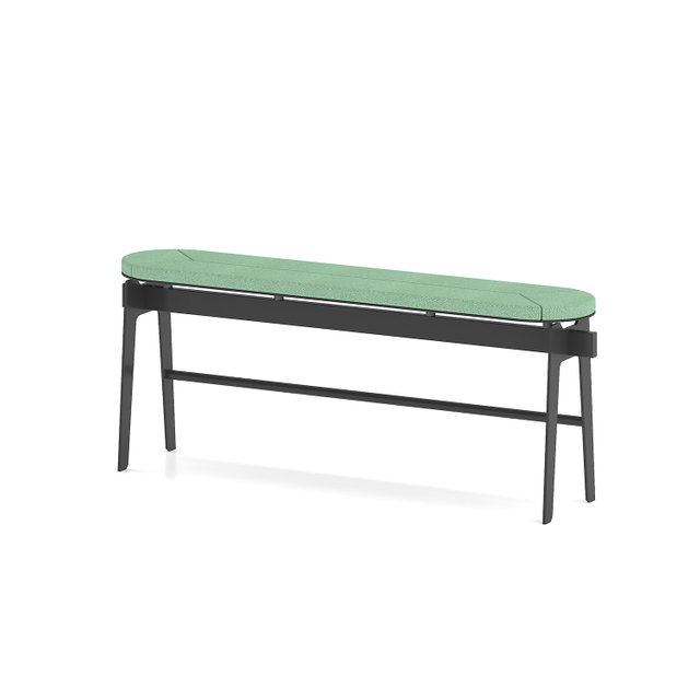 Metal Frame Upholstered Long Bench, Multi Color Fabric Wool Leather Bar Bench & Leisure Bench for Cafe Office Lobby